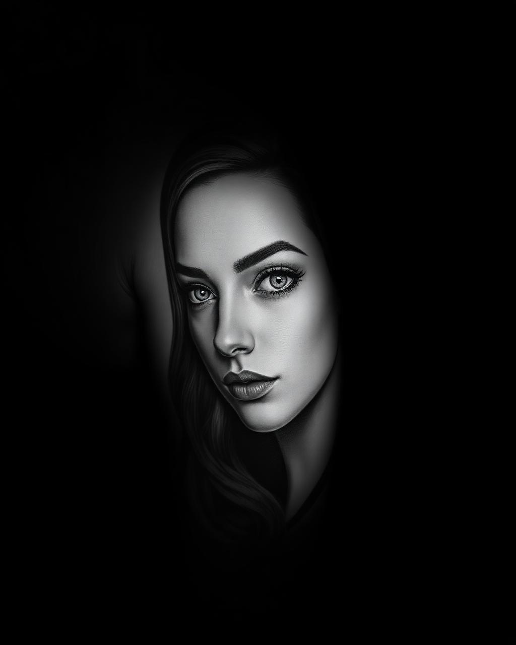 Black and grey realism portrait tattoo on an upper arm